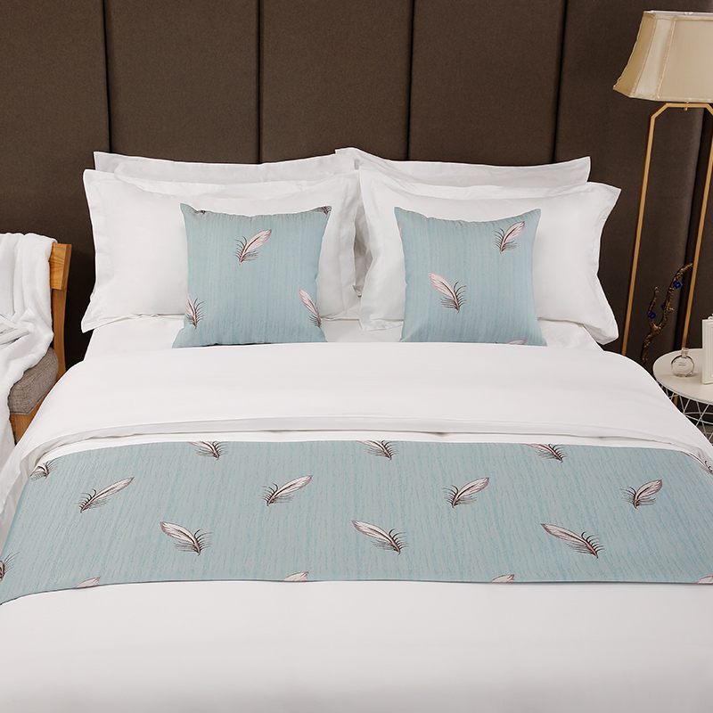 Fodera per cuscino runner da letto blu