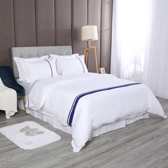 Set lenzuola e federe in cotone egiziano al 100% - Set biancheria da letto in cotone pettinato extra lungo bianco da 4 pezzi